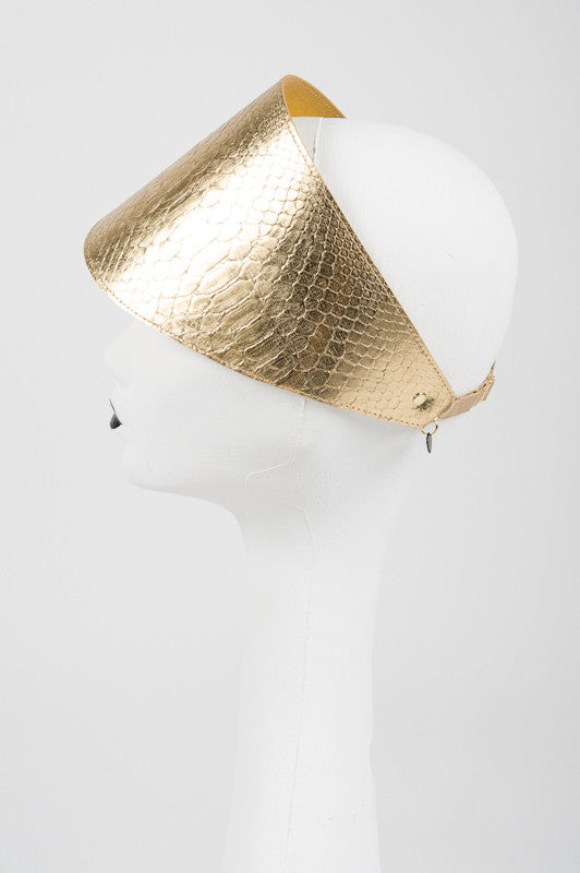 fr-ulein-kink-golden-visor-schildm-tze-leder-gold-python image 5