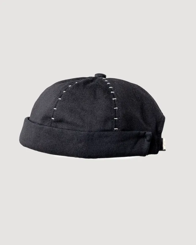dennis-chuene-black-sailor-cap-m-tze-schwarz-baumwolle image 1