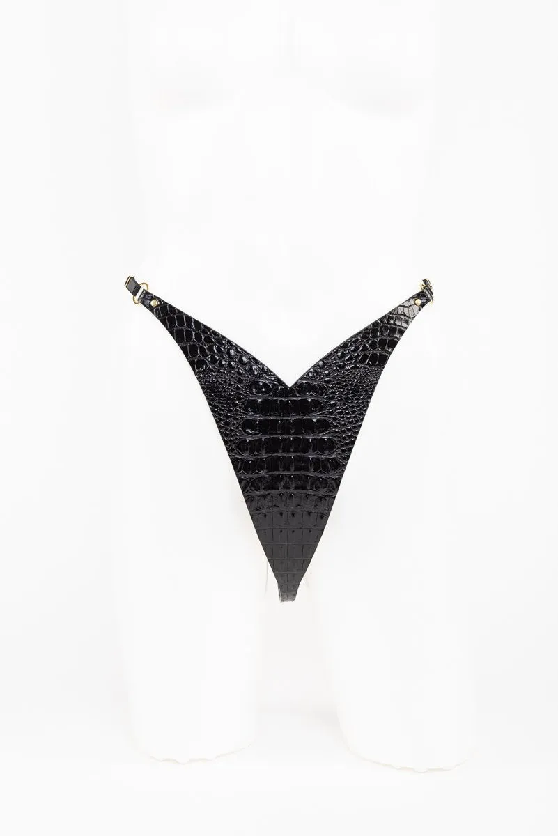 fr-ulein-kink-lingerie-crocco-string-ledertanga-schwarz image 1