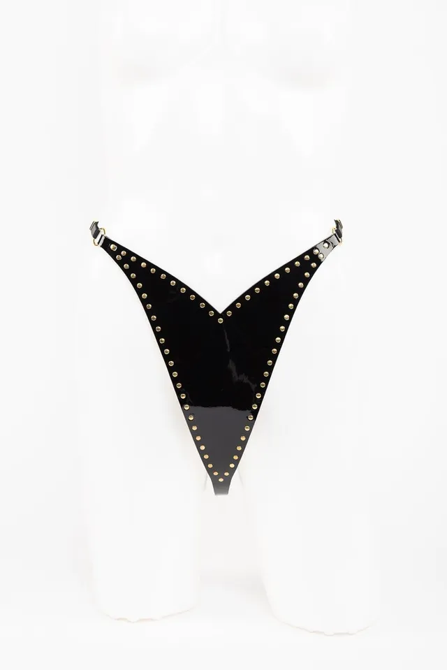 fr-ulein-kink-lingerie-ricco-string-schwarz-lack-tanga image 1