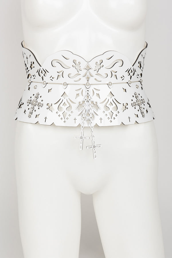 fr-ulein-kink-bianco-tailleng-rtel-lack-wei-perlen-s-m image 1