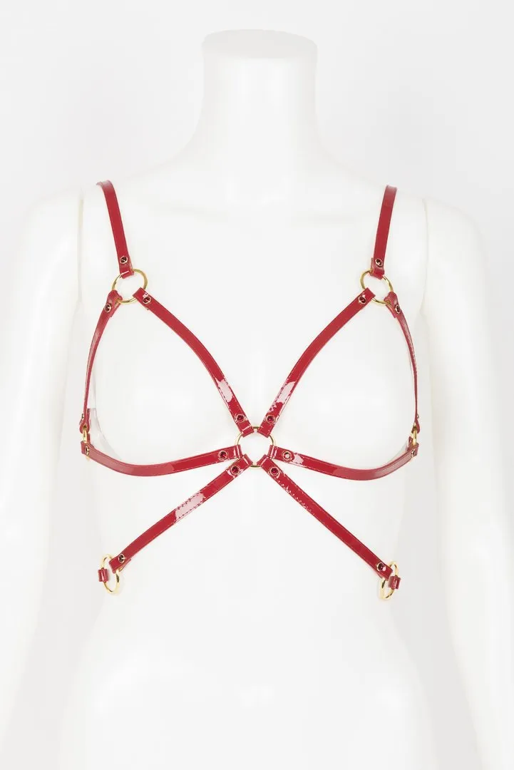fraulein-kink-red-hot-cage-harness-bh-rot-gold-one-size image 1