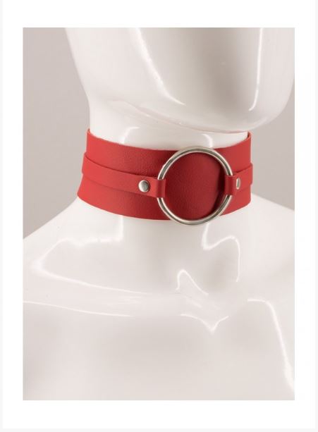 amoreze-tom-boy-leder-choker-halsband-schwarz-m-ring image 3