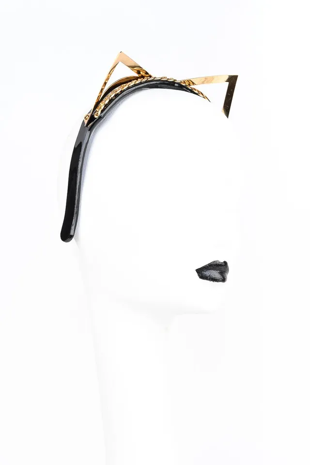 fraulein-kink-headwear-rica-haarreif-leder-katzenohren image 1