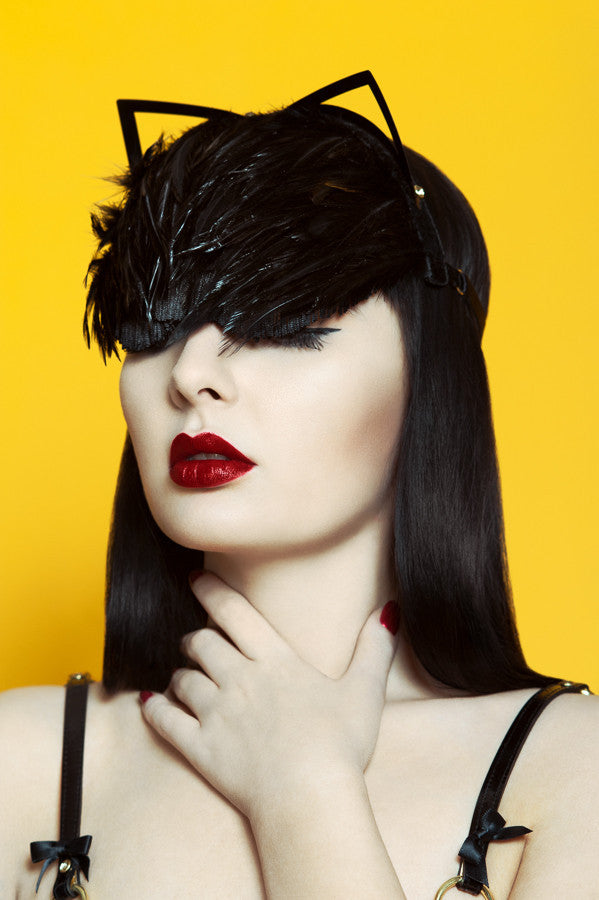 fr-ulein-kink-caviar-kitten-mask-katzenmaske-feder-schwarz image 2