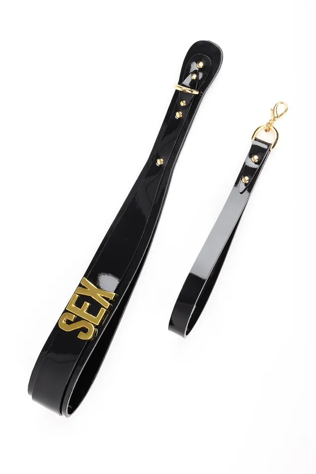 fr-ulein-kink-gold-letter-paddle-klatsche-schwarz-gold image 1