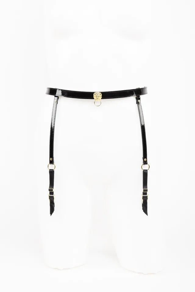 fr-ulein-kink-leone-strapshalter-schwarz-lackleder-l-we image 1