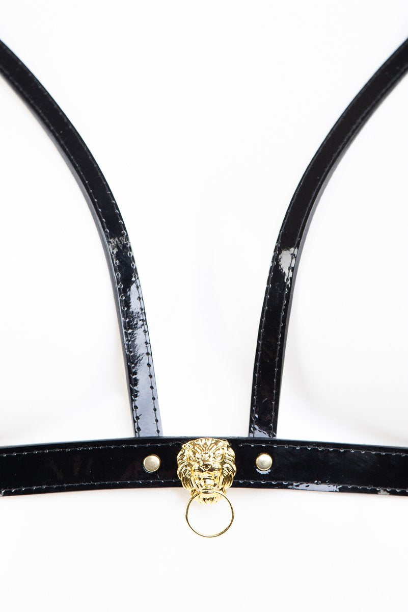 fr-ulein-kink-leone-cage-harness-bh-schwarz-lackleder image 3
