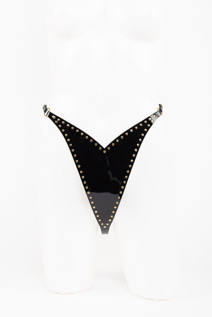 fr-ulein-kink-lingerie-ricco-string-schwarz-lack-tanga image 1