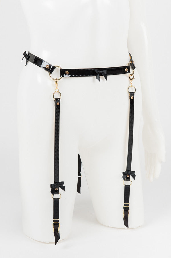 fru00e4ulein-kink-jet-strapsgu00fcrtel-schwarz-gold-leder image 4