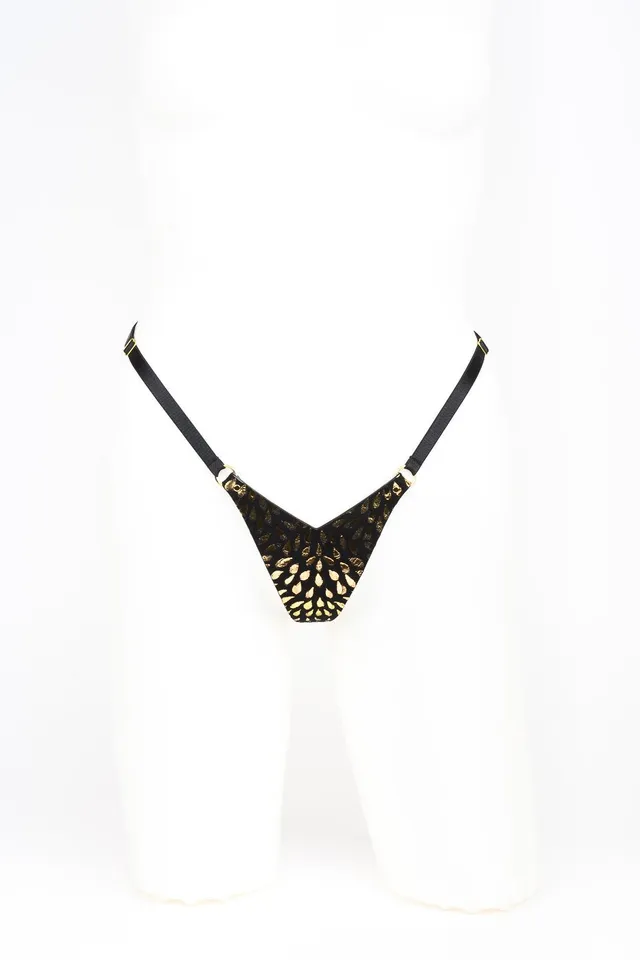 fr-ulein-kink-deluxe-mini-string-schwarz-gold image 1
