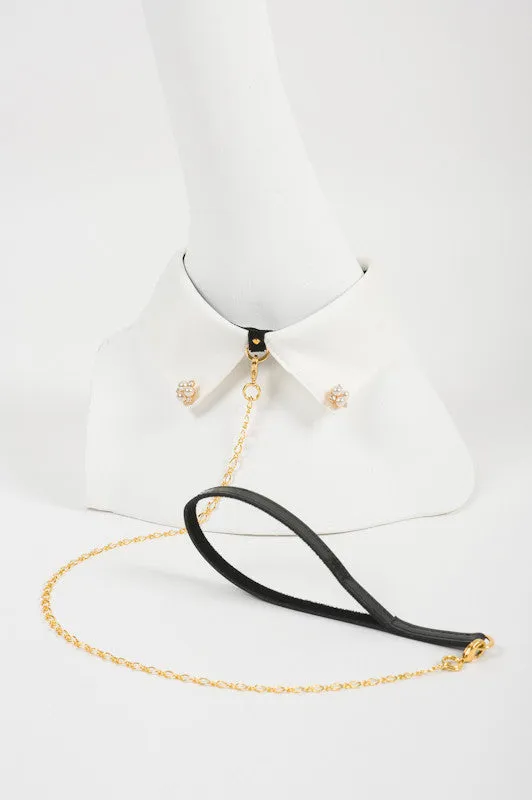fr-ulein-kink-collars-blanc-satin-halsband-mit-leine-creme image 1