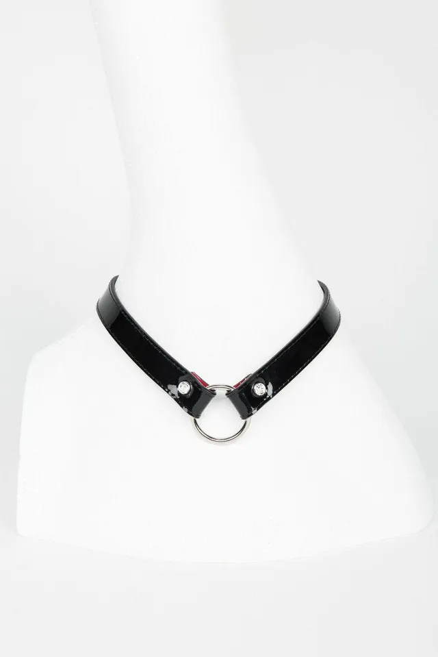 fr-ulein-kink-kiss-collar-halsband-schwarz-rot-lack image 1