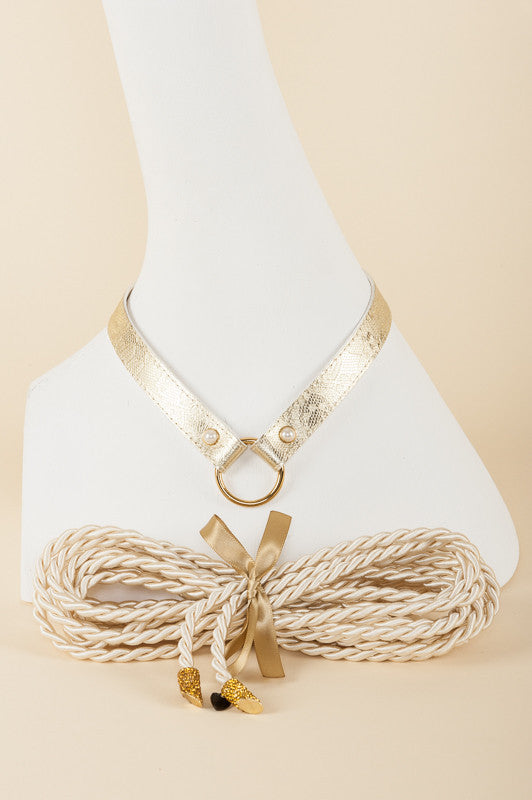 fr-ulein-kink-gold-lace-lasso-set-halsband-mit-seil image 1