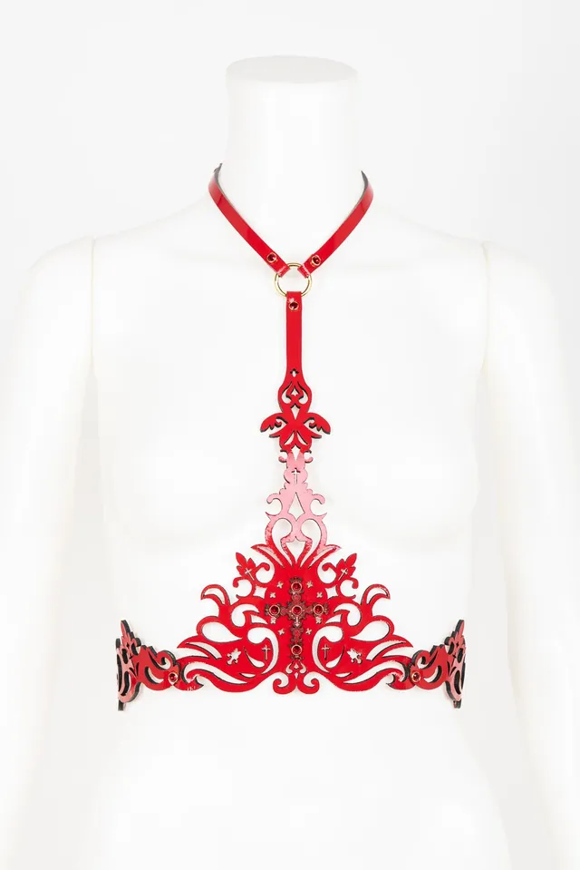 fr-ulein-kink-rosso-harness-lederharness-rot-one-size image 1
