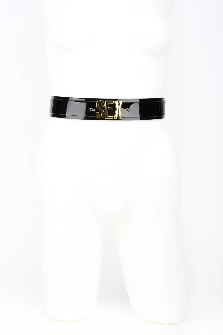 fru00e4ulein-kink-gold-letter-belt-gu00fcrtel-schwarz-one image 1