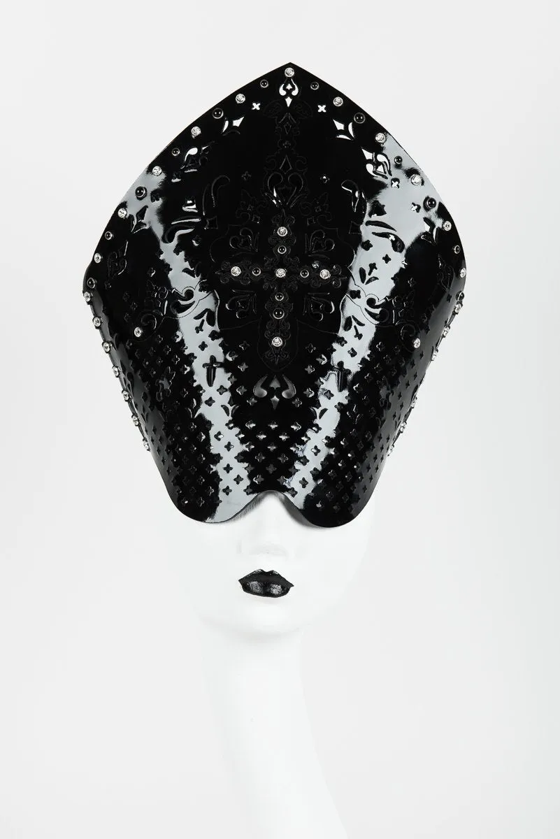 fr-ulein-kink-nero-confessional-mitre-kopfschmuck-lack-schwarz image 1