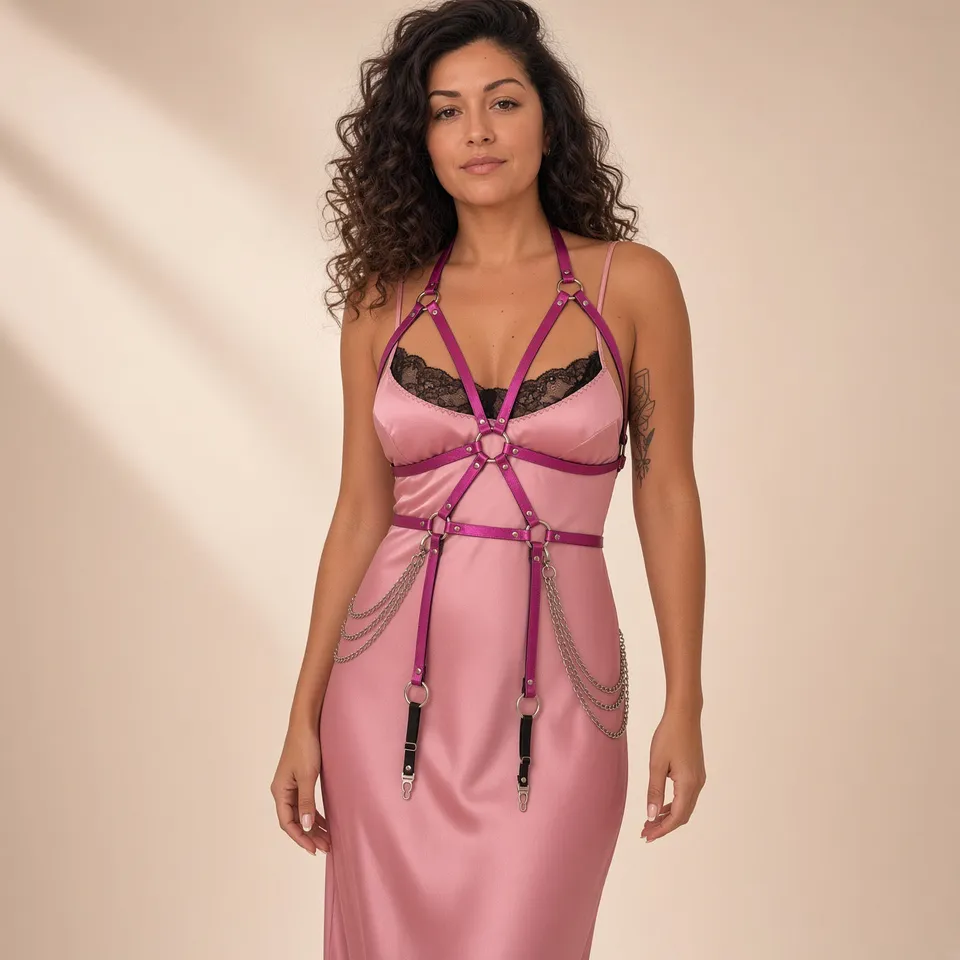 amoreze-neon-nights-playsuit-metallic-pink-leder-body image 1