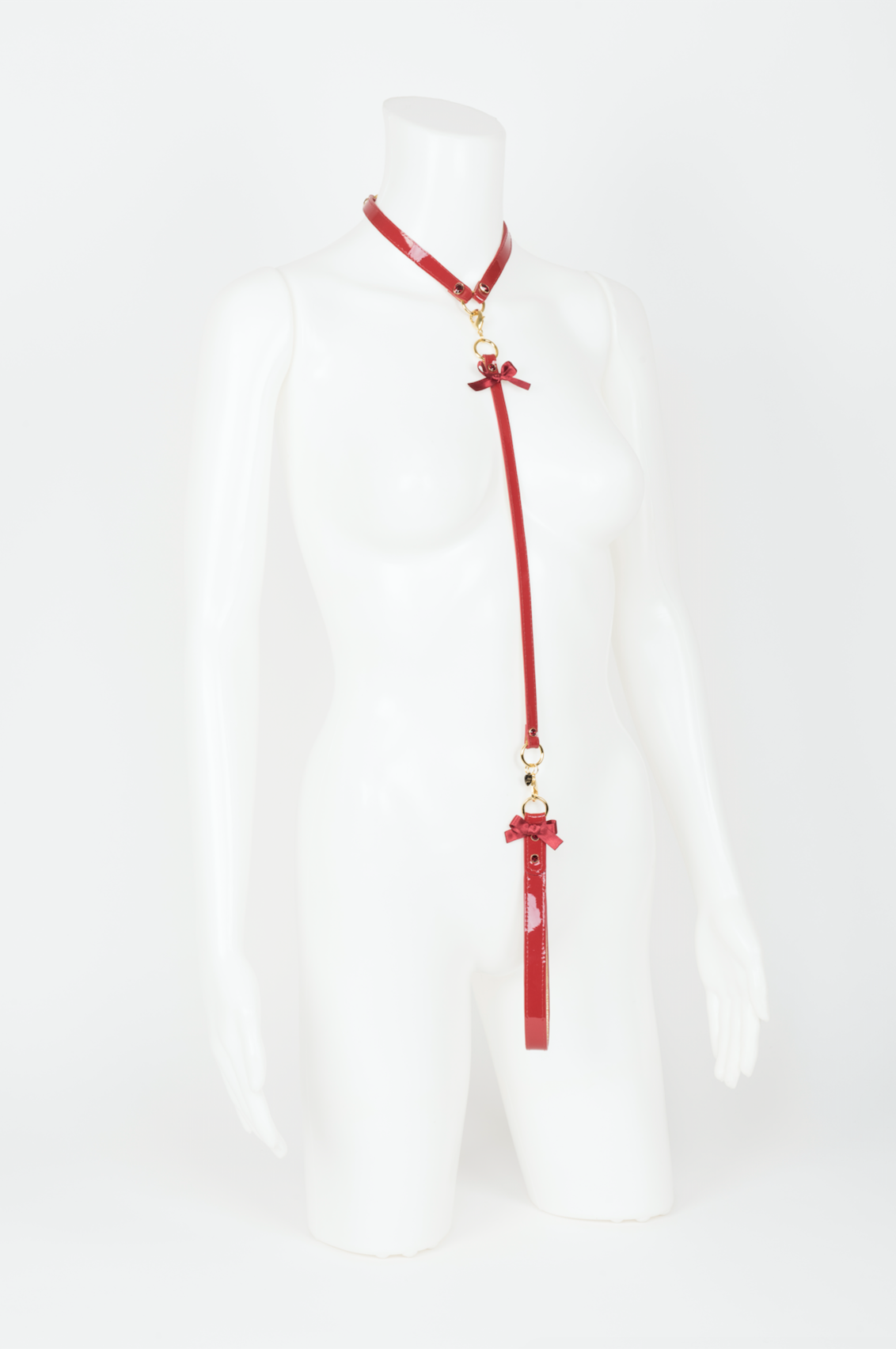 fr-ulein-kink-red-hot-lead-collar-halsband-lackleder-rot-gold image 3