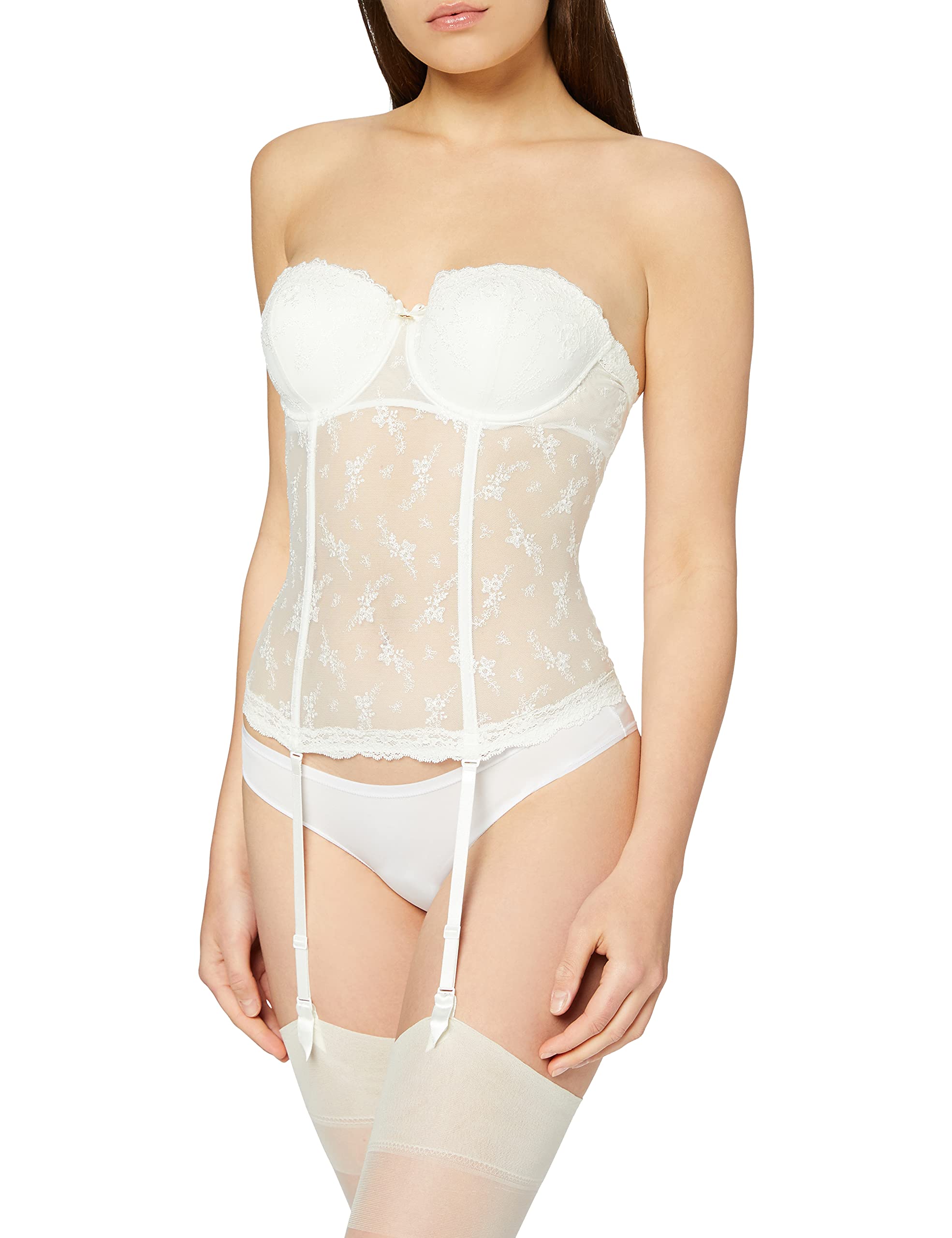 aubade-belle-d-ispahan-basque-strumpfhalter-mieder-perlmutt image 1
