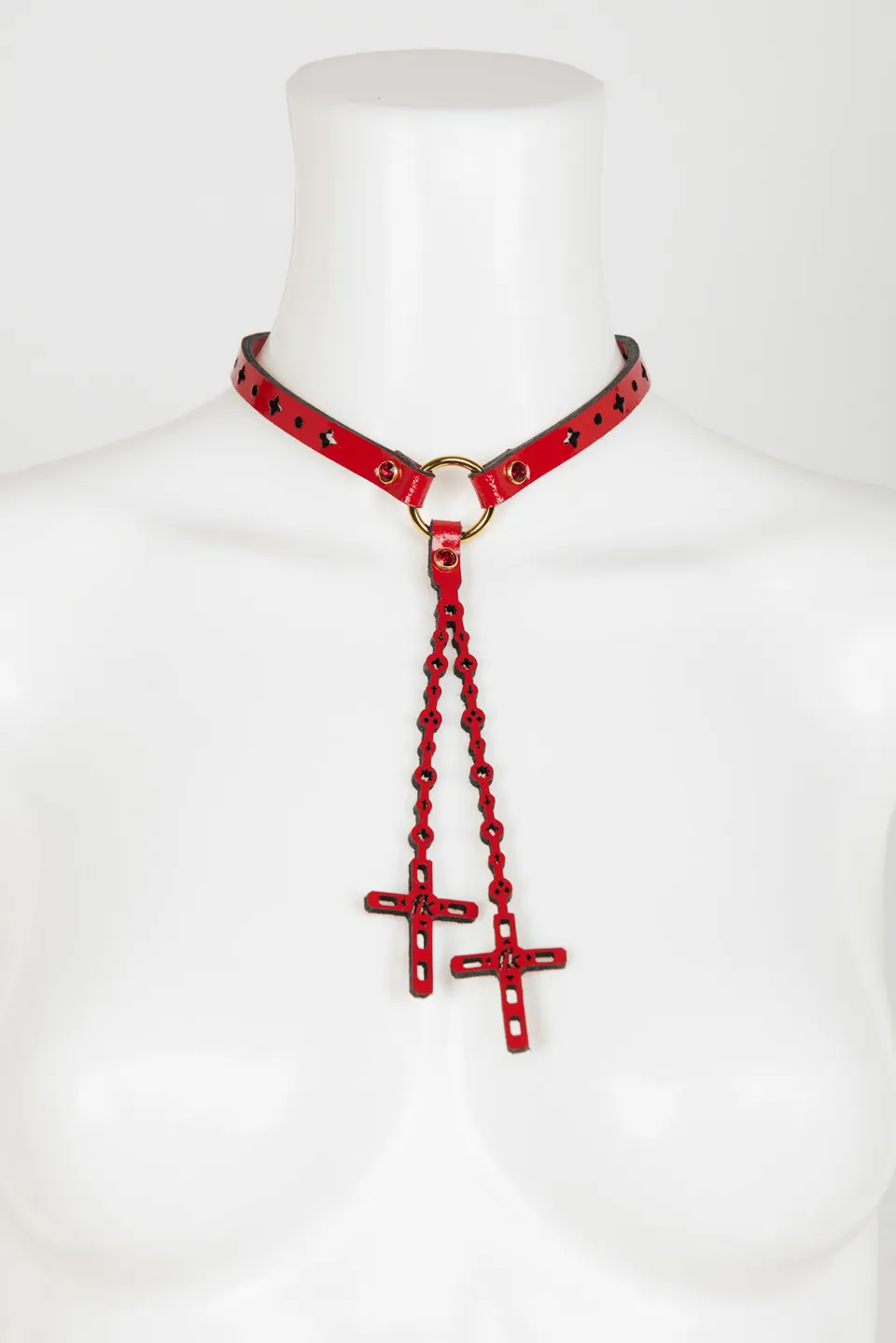 fr-ulein-kink-rosso-rosary-choker-rot-patentleder image 1