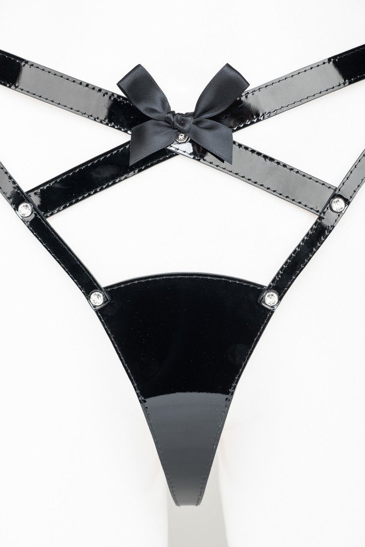 fr-ulein-kink-eiffel-string-lackleder-schwarz-rot-s-m image 5