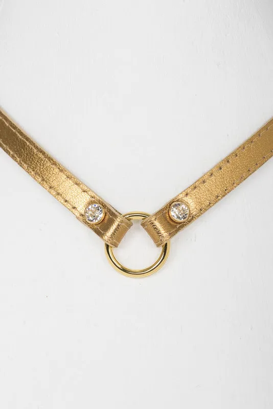 fr-ulein-kink-collars-lavish-skinny-halsband-bronze-gold-swarovski image 1
