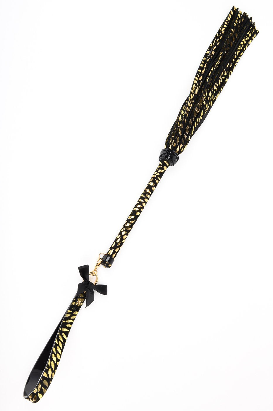 fr-ulein-kink-crops-deluxe-flogger-peitsche-gold-schwarz image 4