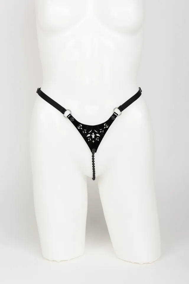 fr-ulein-kink-nero-pearl-string-perlenstring-schwarz-s-m-m-l image 1