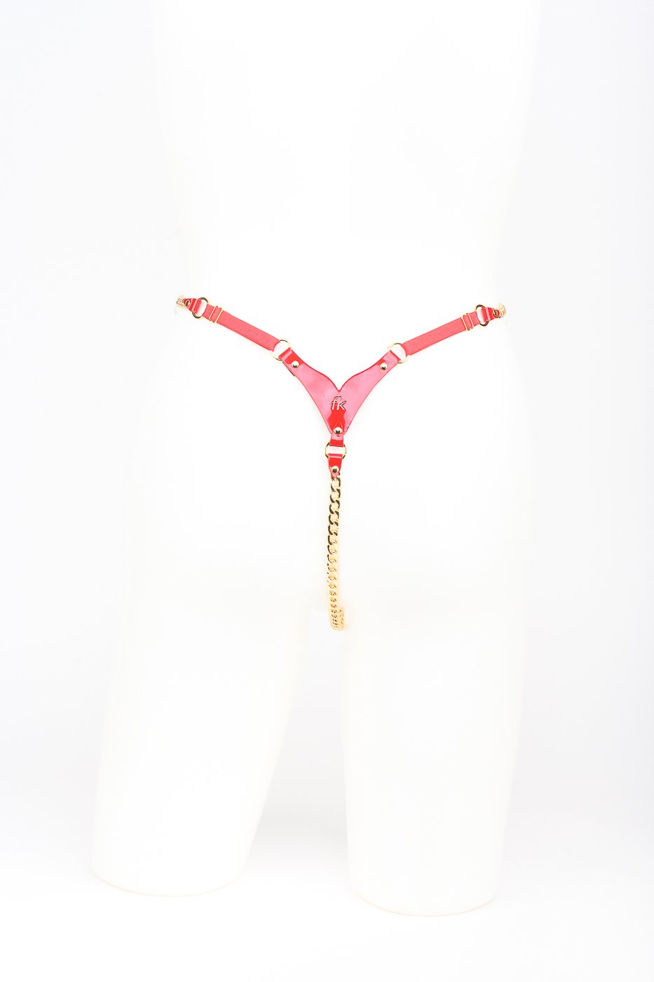 fru00e4ulein-kink-roja-chain-string-string-s-m-rotes-lackleder image 5
