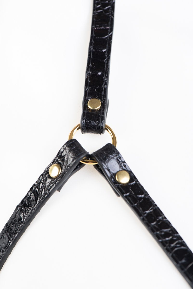 fr-ulein-kink-crocco-cage-harness-leder-schwarz-kroko image 4