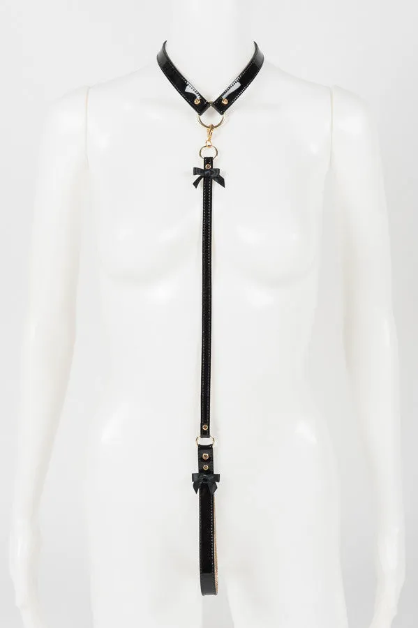 fr-ulein-kink-collars-jet-lead-halsband-mit-leine-schwarz image 1