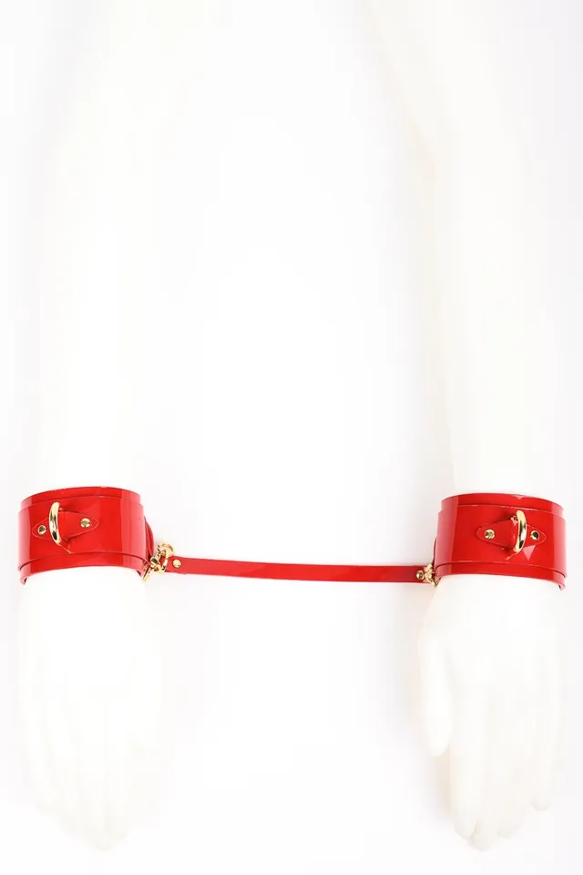 fr-ulein-kink-roja-handcuffs-fu-fesseln-lack-rot-gold image 1