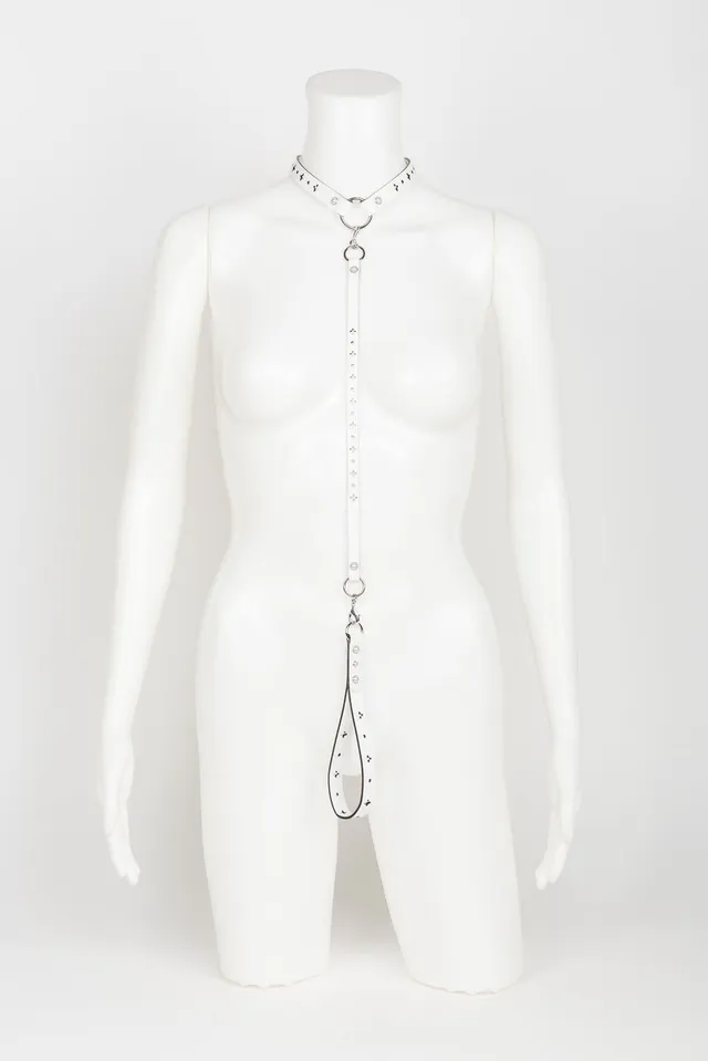 fr-ulein-kink-collars-bianco-halsband-mit-leine-wei image 1