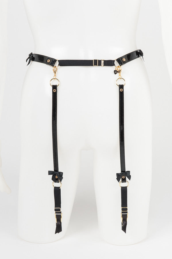 fru00e4ulein-kink-jet-strapsgu00fcrtel-schwarz-gold-leder image 6
