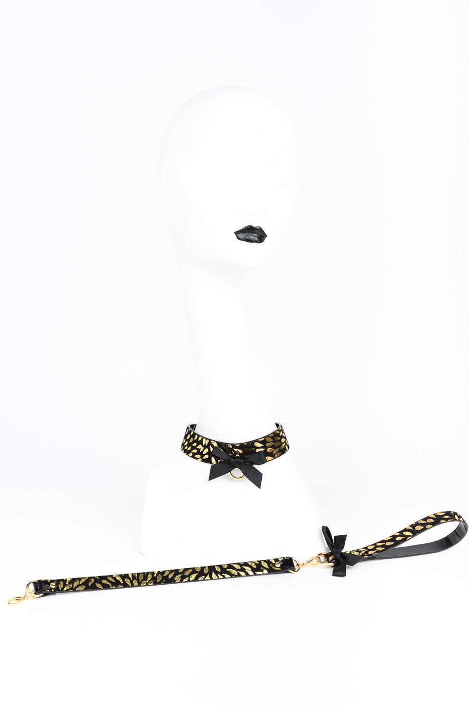 fraulein-kink-deluxe-lead-halsband-mit-leine-schwarz-gold image 5