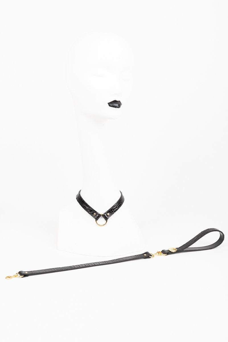 fr-ulein-kink-crocco-t-strap-fesseln-kroko-schwarz image 2