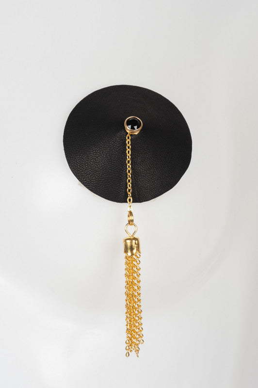 fraulein-kink-onyx-chain-pasties-schwarz-gold-kette-leder image 2
