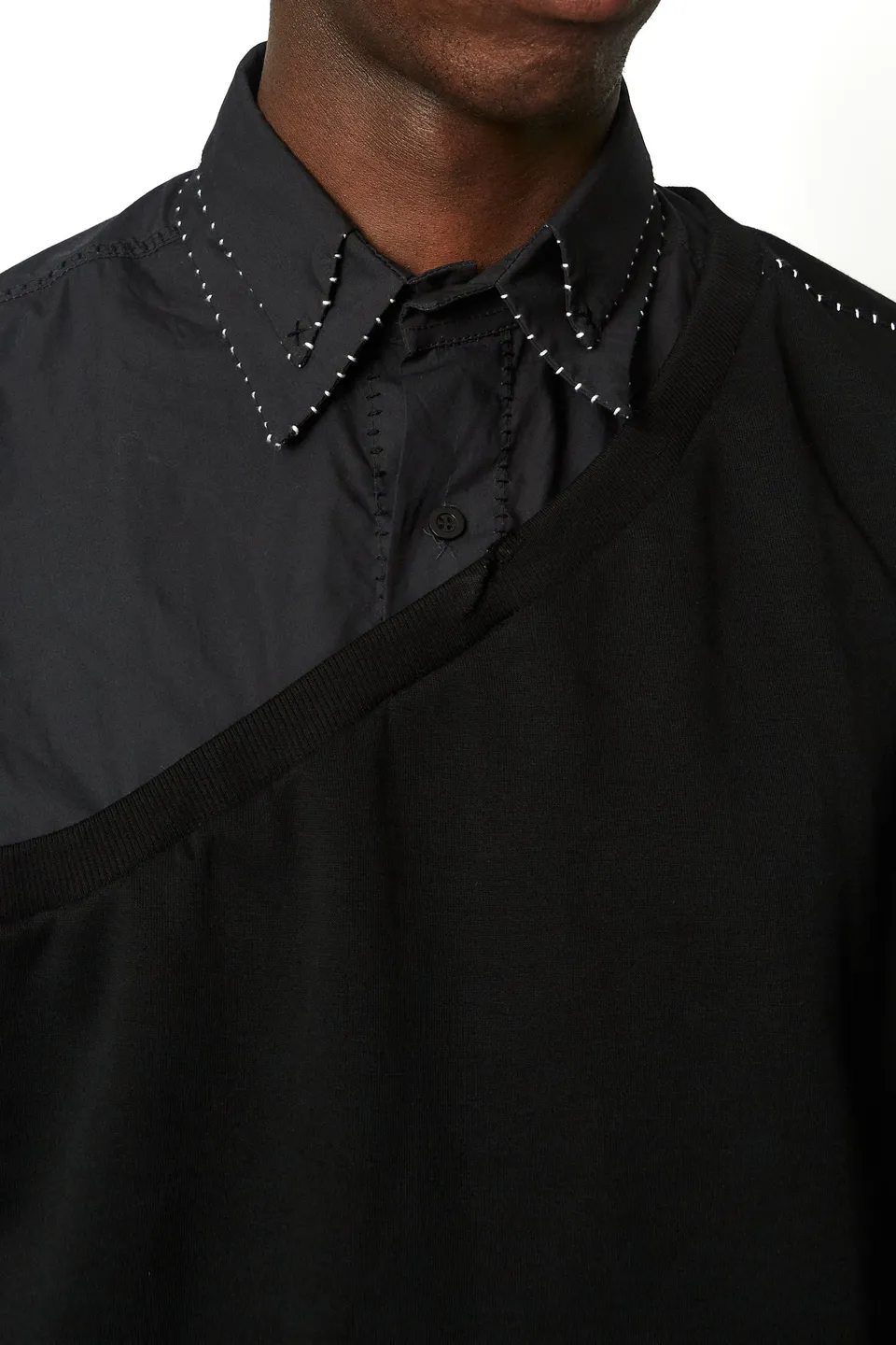 dennis-chuene-double-tee-shirt-wei-baumwolle-kragen-s-xl image 1