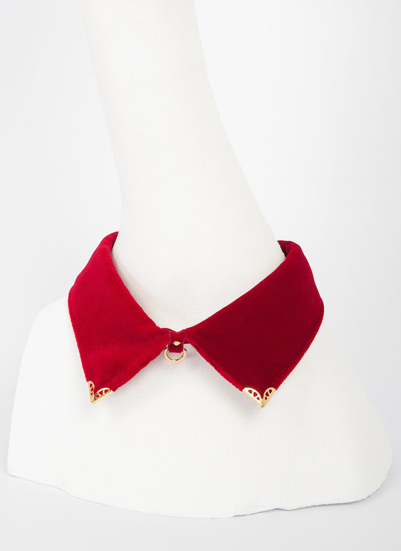 fr-ulein-kink-rouge-velvet-lead-halsband-rot-samt-mit-leine image 3