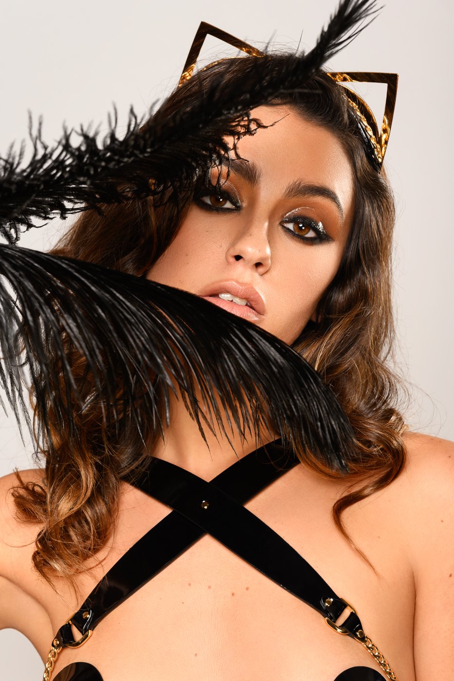 fraulein-kink-headwear-rica-haarreif-leder-katzenohren image 3