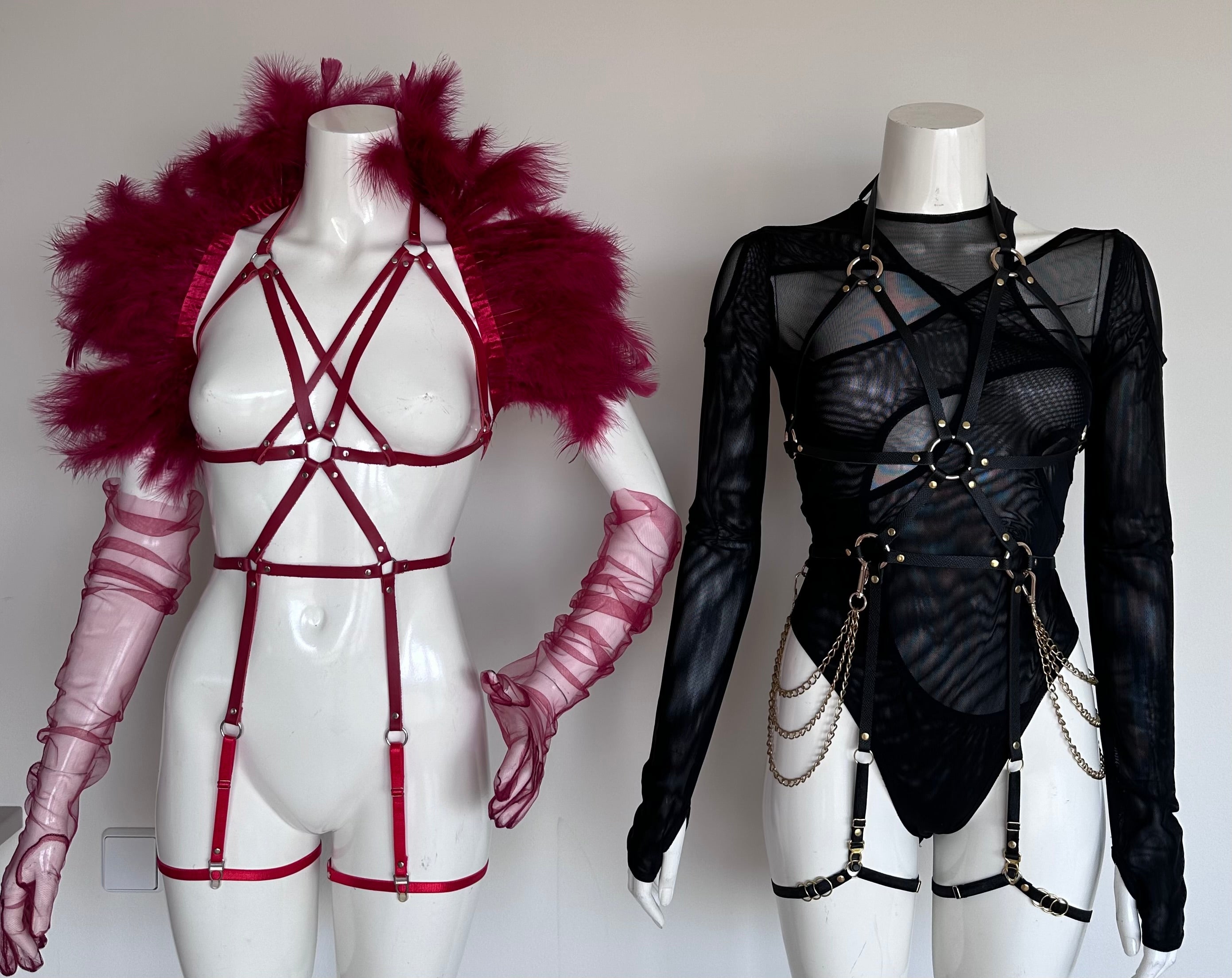 amoreze-vinoir-tulle-enigma-mesh-handschuhe-weinrot image 2