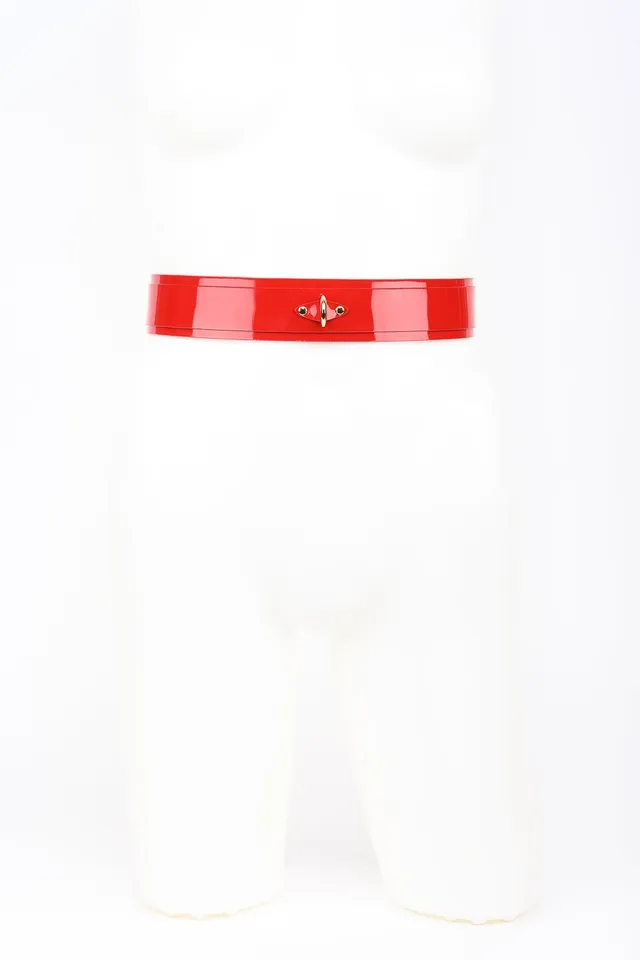 fr-ulein-kink-lingerie-roja-belt-g-rtel-rot-lack-gr-one image 1
