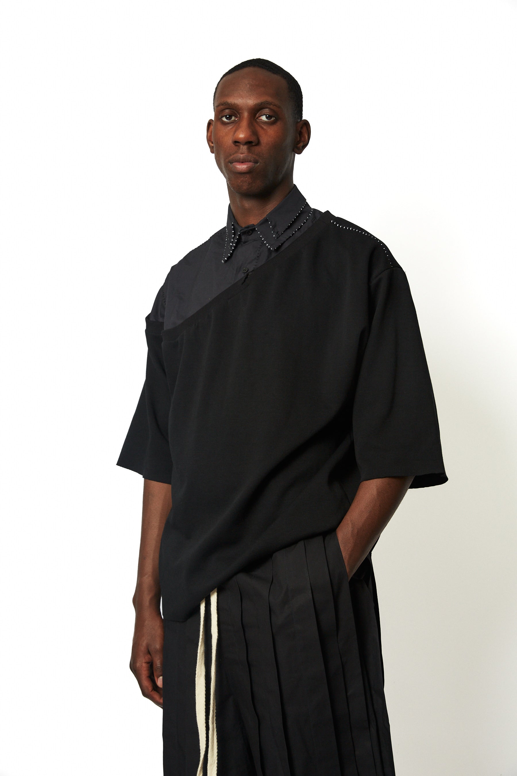 dennis-chuene-double-tee-shirt-wei-baumwolle-kragen-s-xl image 3