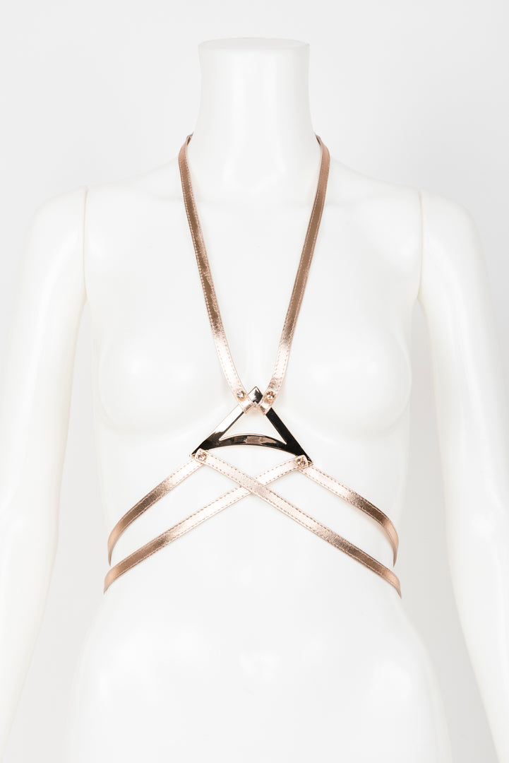 fr-ulein-kink-lolita-harness-rosegold-leder-swarovski image 1