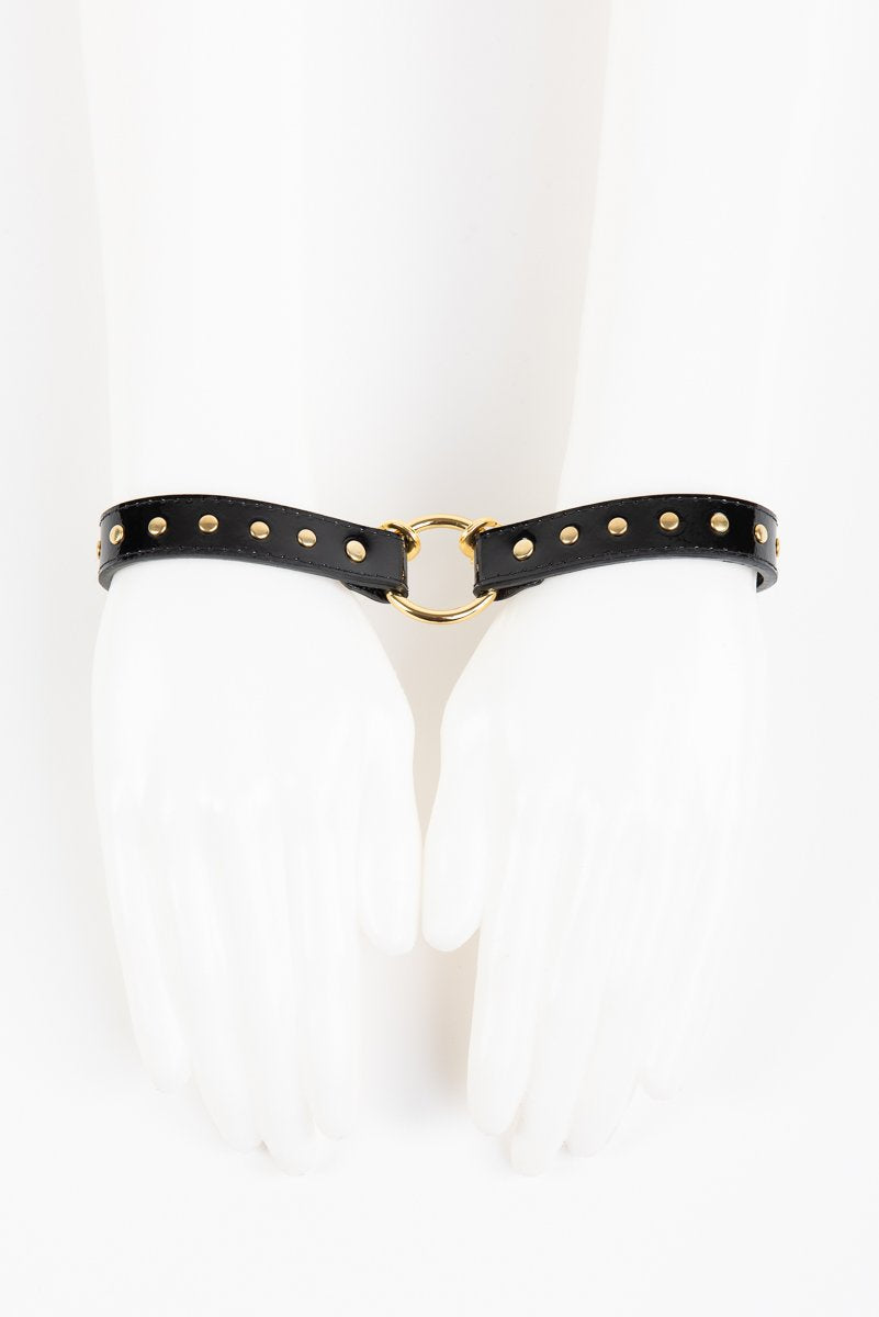fraulein-kink-ricco-collar-halsband-schwarz-lackleder-gold image 6