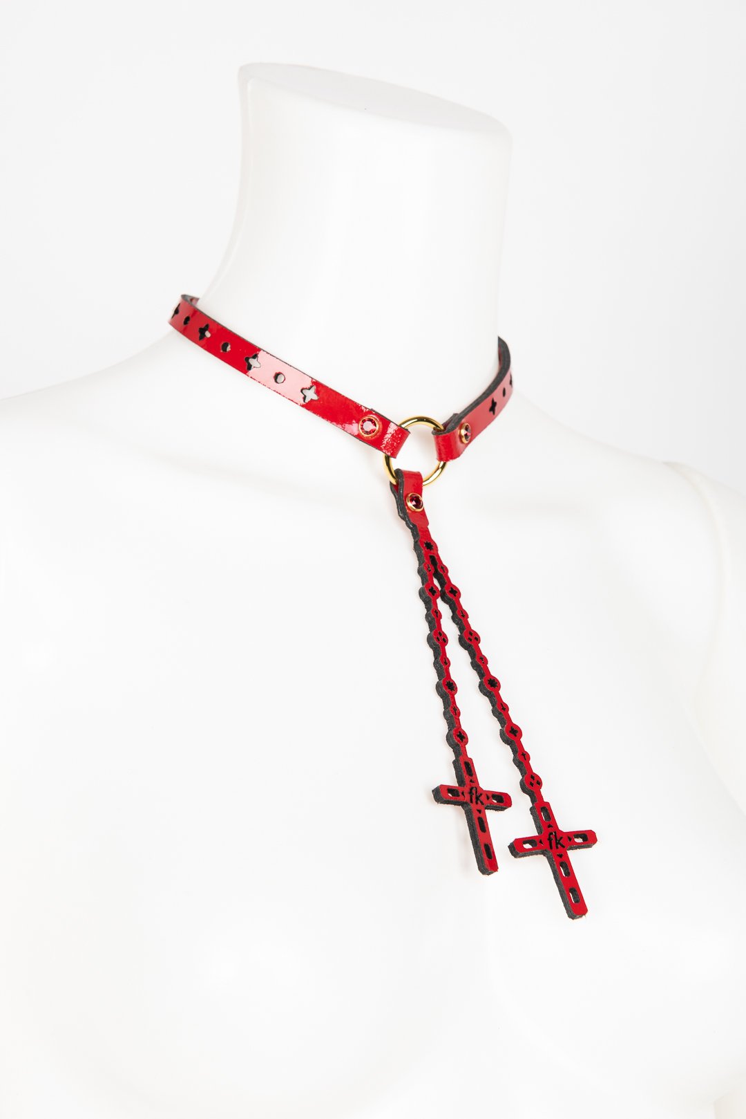 fr-ulein-kink-rosso-rosary-choker-rot-patentleder image 4