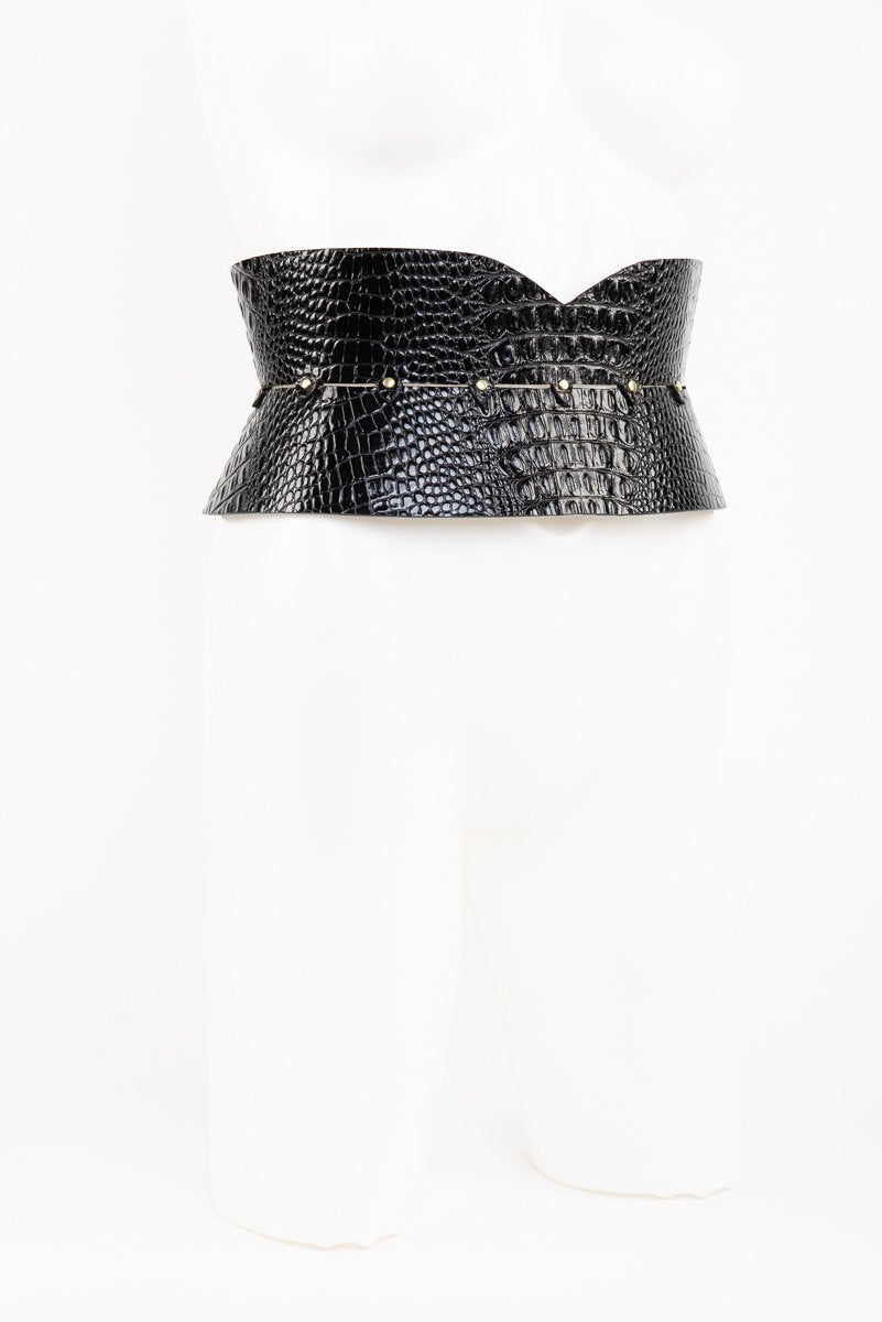 fr-ulein-kink-crocco-tailleng-rtel-kroko-lackleder-schwarz image 3