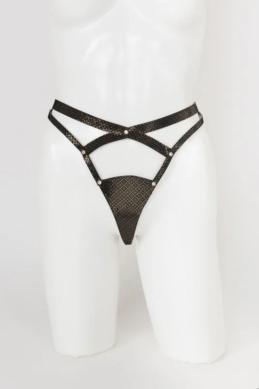 fr-ulein-kink-lush-string-lederslip-schwarz-gold-s-m image 1