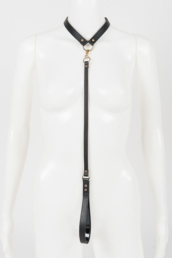 fr-ulein-kink-caviar-lead-halsband-mit-leine-schwarz-gold image 1
